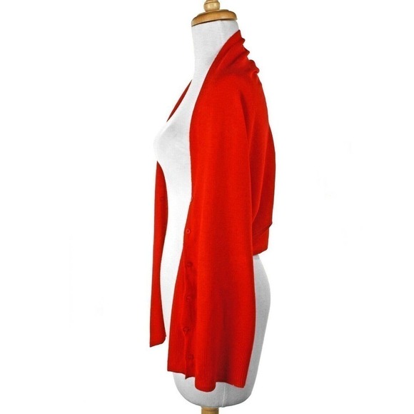 Red Scarf Shawl Shrug Button Up Style for Casual or Evening 60"x22" - Hey Viv - Picture 2 of 5